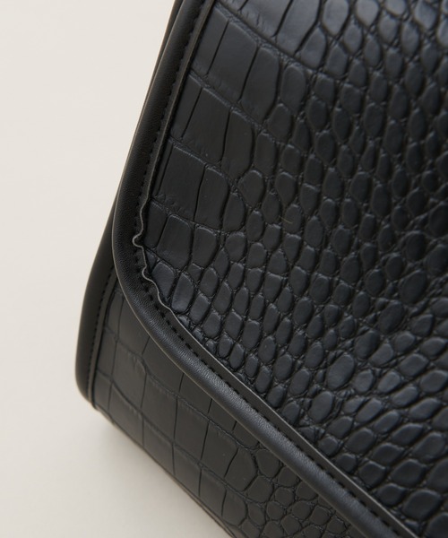 natural couture（ナチュラルクチュール）の「トップハンドルレトロバッグ（ショルダーバッグ・レディース・ブラック/ライトベージュ/その他1・FREE）」の12枚目の写真