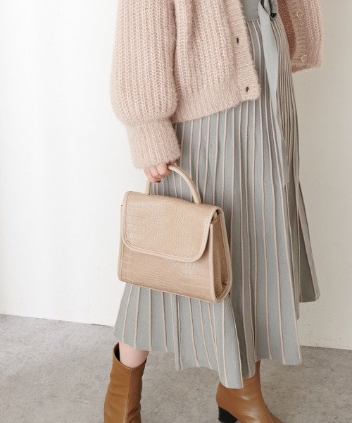 natural couture（ナチュラルクチュール）の「トップハンドルレトロバッグ（ショルダーバッグ・レディース・ブラック/ライトベージュ/その他1・FREE）」の21枚目の写真