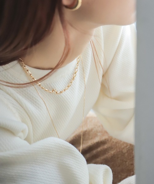 rapiecage(ラピエサージュ)の「変わりチェーンチョーカーNL(チョーカー・レディース・シルバー/ゴールド・FREE)」の1枚目の写真