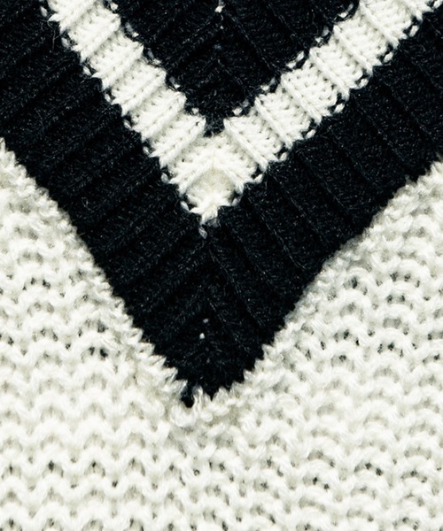 ８(eight)（エイト）の「チルデンニットベスト（ベスト・メンズ・ブラック/グリーン/ベージュ/オフホワイト/ブルー・MEDIUM/LARGE/X-LARGE）」の8枚目の写真