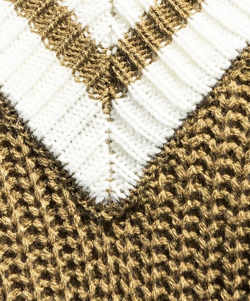 ８(eight)（エイト）の「チルデンニットベスト（ベスト・メンズ・ブラック/グリーン/ベージュ/オフホワイト/ブルー・MEDIUM/LARGE/X-LARGE）」の10枚目の写真