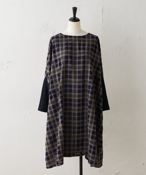 BEARDSLEY（ビアズリー）の「チェックハオリワンピース（ワンピース・レディース・ネイビー/レッド/キャメル・FREE）」の16枚目の写真