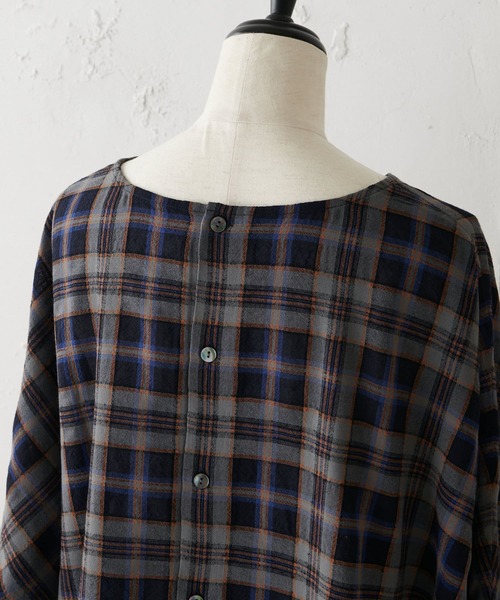 BEARDSLEY（ビアズリー）の「チェックハオリワンピース（ワンピース・レディース・ネイビー/レッド/キャメル・FREE）」の11枚目の写真