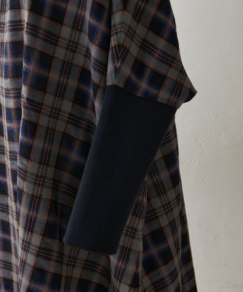 BEARDSLEY（ビアズリー）の「チェックハオリワンピース（ワンピース・レディース・ネイビー/レッド/キャメル・FREE）」の8枚目の写真