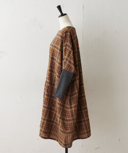 BEARDSLEY（ビアズリー）の「チェックハオリワンピース（ワンピース・レディース・ネイビー/レッド/キャメル・FREE）」の5枚目の写真