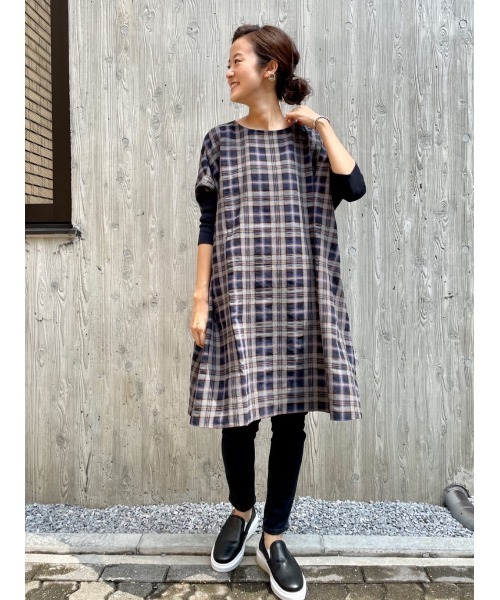 BEARDSLEY（ビアズリー）の「チェックハオリワンピース（ワンピース・レディース・ネイビー/レッド/キャメル・FREE）」の19枚目の写真