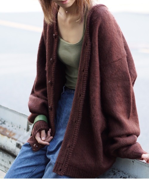TOWNCRAFT（タウンクラフト）の「TOWNCRAFT/タウンクラフト SHAGGY SOLID CARDIGAN（カーディガン/ボレロ・メンズ・ブラック/ダークブラウン/ネイビー/レッド/カーキ/グリーン/クリーム/マルチ/モカ・SMALL/MEDIUM/LARGE/X-SMALL）」の17枚目の写真