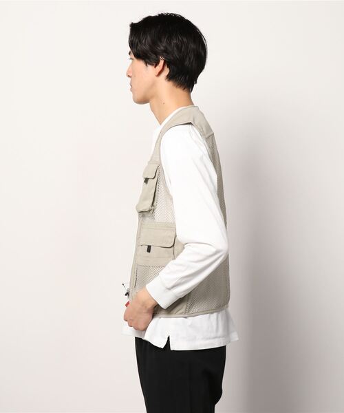 ８(eight)（エイト）の「WORLD LIVLET メッシュベスト（ベスト・メンズ・チャコールグレー/ベージュ/カーキ・MEDIUM/X-LARGE/LARGE）」の4枚目の写真