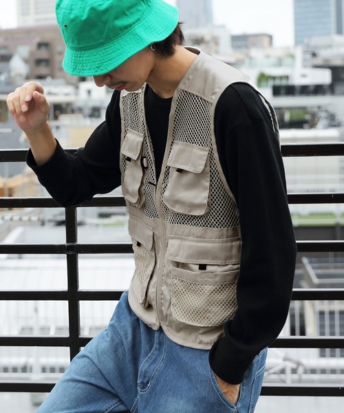 新品タグ付き　エイココンドウ　ベスト　刺繍　メッシュ　日本製　ベージュ　42 メッシュ刺繍ベスト（ベスト）｜B.C STOCK（ベーセーストック）の通販