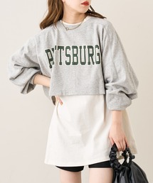 Chico | ショート丈デカロゴカレッジスウェット(スウェット)