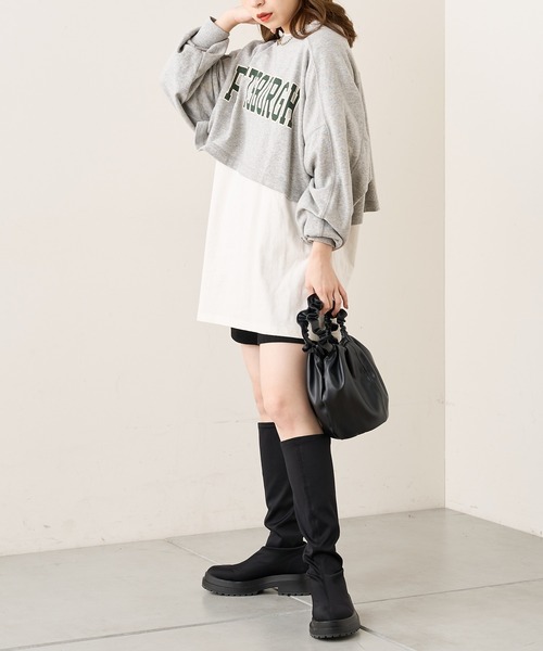 chico出品. ショート丈デカロゴカレッジスウェット（スウェット）｜Chico