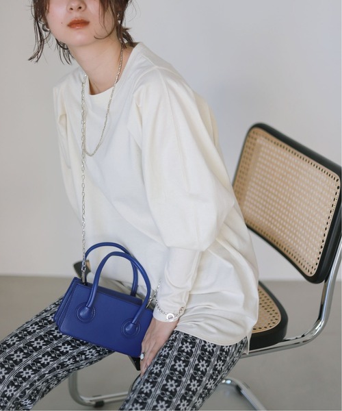 SLOBE citron.(スローブシトロン)の「SLOBE citron.ボリュームスリーブプルオーバー【手洗い可能】◆(Tシャツ/カットソー・レディース・ブラック系その他/アイボリー/ダークパープル・FREE)」の2枚目の写真