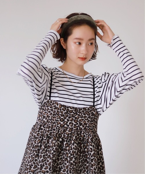 SLOBE citron.(スローブシトロン)の「SLOBE citron.ボリュームスリーブプルオーバー【手洗い可能】◆(Tシャツ/カットソー・レディース・ブラック系その他/アイボリー/ダークパープル・FREE)」の16枚目の写真