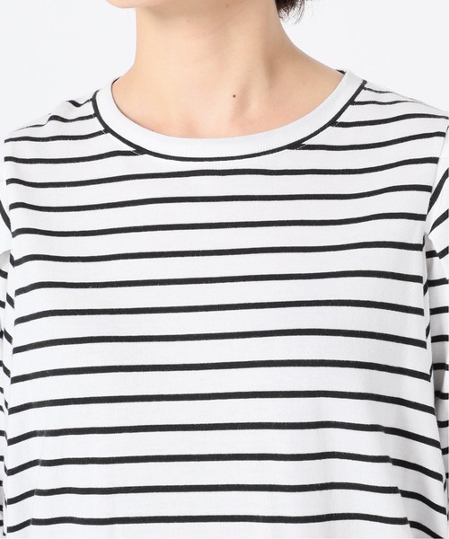 SLOBE citron.(スローブシトロン)の「SLOBE citron.ボリュームスリーブプルオーバー【手洗い可能】◆(Tシャツ/カットソー・レディース・ブラック系その他/アイボリー/ダークパープル・FREE)」の4枚目の写真