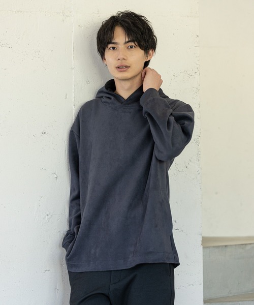 GLOBAL WORK（グローバルワーク）の「スウェードライクパーカースウェット/215857（パーカー・メンズ・ネイビー/ライトベージュ/ライトグリーン/ライトグレー/グリーン系その他3・SMALL/MEDIUM/X-LARGE/LARGE）」の5枚目の写真