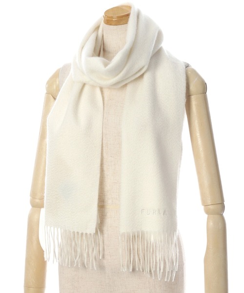 FURLA（フルラ）の「カシミヤ100％　マフラー（マフラー・レディース・ホワイト/ライトグレー/グレー/ブラック/ベージュ/モカ/ピンク/サックスブルー/レッド系その他/ラベンダー/グリーン/ブルー系その他2/ブラウン/チャコールグレー・FREE）」の2枚目の写真