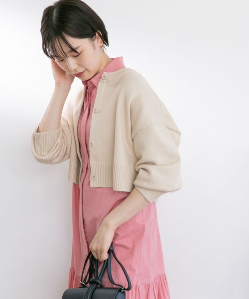 UR Lab.(アーバンリサーチラボ)の「ルーズクルーネックカーディガン(カーディガン/ボレロ・レディース・ブラック/グレー/オフホワイト/グリーン・FREE)」の2枚目の写真