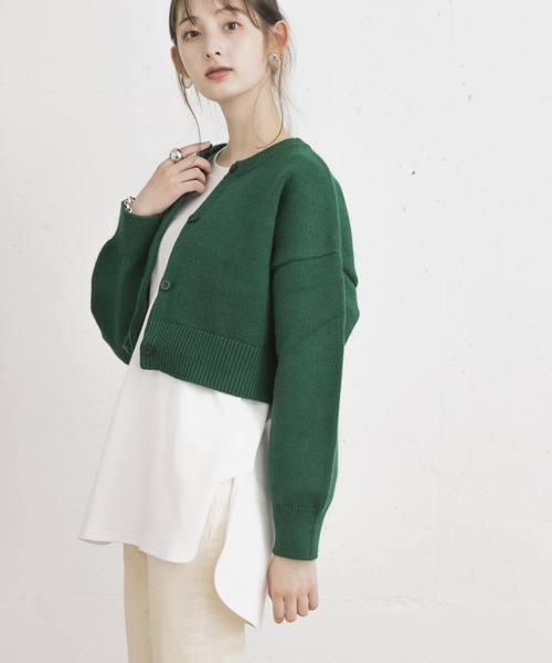 UR Lab.(アーバンリサーチラボ)の「ルーズクルーネックカーディガン(カーディガン/ボレロ・レディース・ブラック/グレー/オフホワイト/グリーン・FREE)」の14枚目の写真