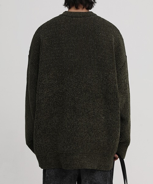 MASONPRINCE（メイソンプリンス）の「【MASONPRINCE】Oversized mock neck one point logo knit MY2039（ニット/セーター・メンズ・ブルー/ブラック/ベージュ/ライトブルー/カーキ・S/M/L）」の16枚目の写真