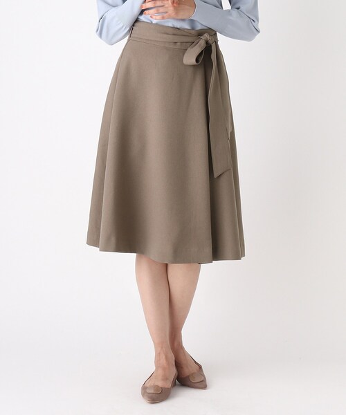 SOUP（スープ）の「◆【洗える】ウールライク Aラインフレアスカート（スカート・レディース・ネイビー/ダークグレー/サンドベージュ/ピンク系・11/15 /13/09/07）」の8枚目の写真