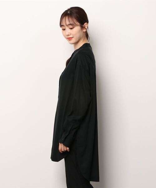 Munich（ミューニック）の「Munich(ミューニック) モレスキンバイオリヨセルツイル　シャツアウター（シャツ/ブラウス・レディース・ホワイト/ブラック・FREE）」の3枚目の写真