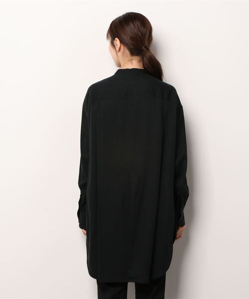 Munich（ミューニック）の「Munich(ミューニック) モレスキンバイオリヨセルツイル　シャツアウター（シャツ/ブラウス・レディース・ホワイト/ブラック・FREE）」の4枚目の写真