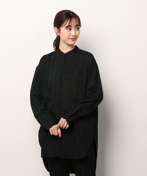 Munich（ミューニック）の「Munich(ミューニック) モレスキンバイオリヨセルツイル　シャツアウター（シャツ/ブラウス・レディース・ホワイト/ブラック・FREE）」の10枚目の写真