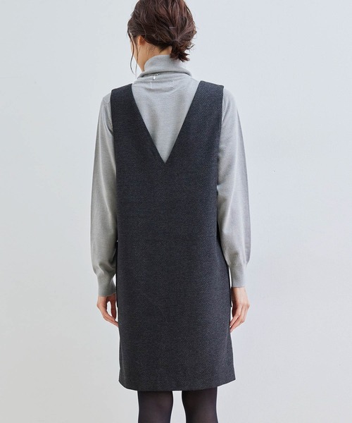 ROPE' PICNIC(ロペピクニック)の「ヘリンボーンミニジャンパースカート(ジャンパースカート・レディース・スミクロ/ブラウン系その他2・36/38)」の4枚目の写真