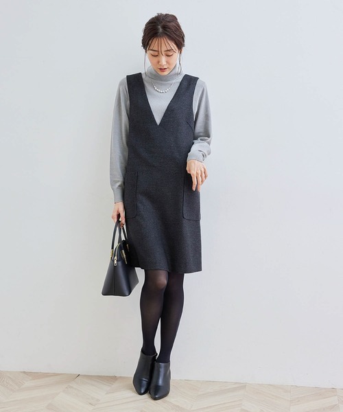 ROPE' PICNIC(ロペピクニック)の「ヘリンボーンミニジャンパースカート(ジャンパースカート・レディース・スミクロ/ブラウン系その他2・36/38)」の14枚目の写真