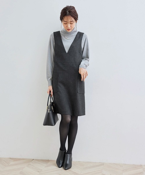 ROPE' PICNIC(ロペピクニック)の「ヘリンボーンミニジャンパースカート(ジャンパースカート・レディース・スミクロ/ブラウン系その他2・36/38)」の18枚目の写真