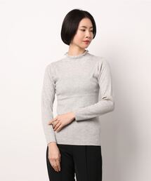 Samansa Mos2 | 【マシンウォッシャブル】フリルリブタートルネックニット(ニット/セーター)