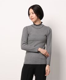 Samansa Mos2 | 【マシンウォッシャブル】フリルリブタートルネックニット(ニット/セーター)