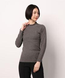 Samansa Mos2 | 【マシンウォッシャブル】フリルリブタートルネックニット(ニット/セーター)