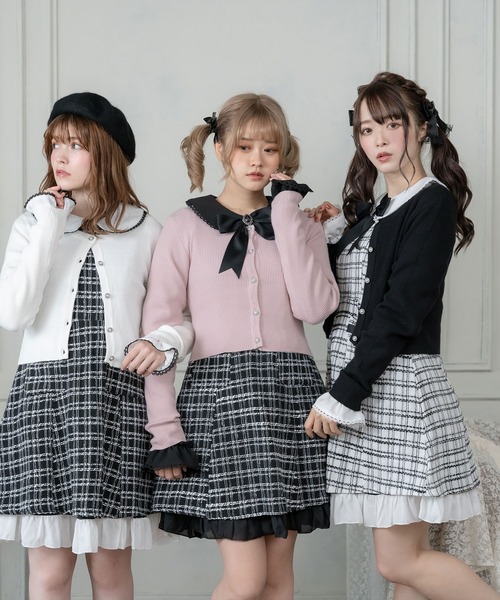 DearMyLove(ディアマイラブ)の「シンプルリブニットカーディガン(カーディガン/ボレロ・レディース・ブラック/グレー/ホワイト/スモークピンク/ベビーピンク/パープル・XX-LARGE/X-LARGE/LARGE/MEDIUM)」の7枚目の写真