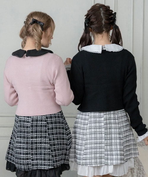 DearMyLove(ディアマイラブ)の「シンプルリブニットカーディガン(カーディガン/ボレロ・レディース・ブラック/グレー/ホワイト/スモークピンク/ベビーピンク/パープル・XX-LARGE/X-LARGE/LARGE/MEDIUM)」の10枚目の写真