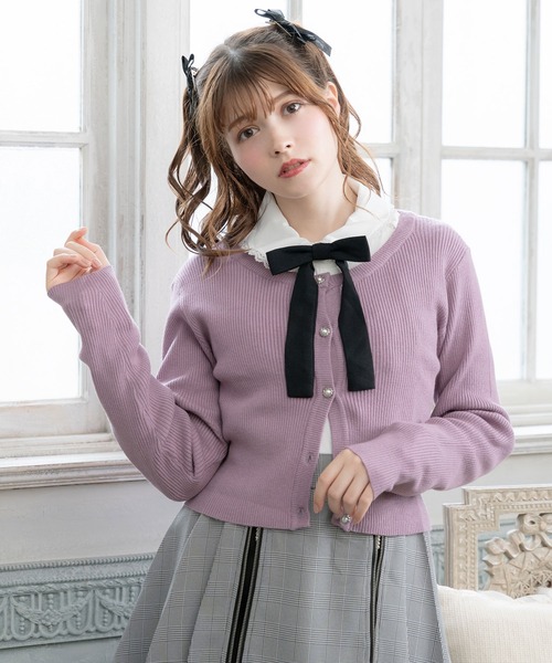 DearMyLove(ディアマイラブ)の「シンプルリブニットカーディガン(カーディガン/ボレロ・レディース・ブラック/グレー/ホワイト/スモークピンク/ベビーピンク/パープル・XX-LARGE/X-LARGE/LARGE/MEDIUM)」の8枚目の写真