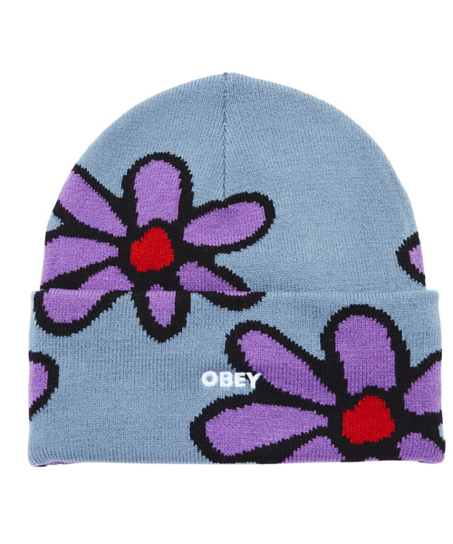 OBEY（オベイ）の「OBEY/オベイ ビーニー/ニット帽 100030186（ニットキャップ/ビーニー・メンズ・ブラウン系その他/チャコールグレー×パープル・FREE）」の5枚目の写真