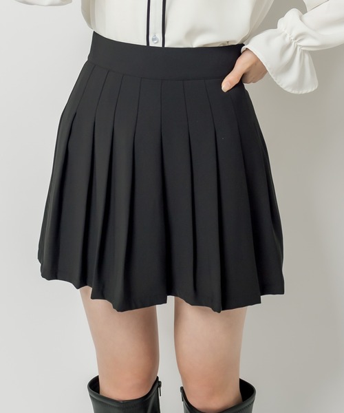 OLIVE des OLIVE（オリーブデオリーブ）の「プリーツミニスカート（スカート・レディース・ブラック/オフホワイト/ライトブラウン・FREE）」の3枚目の写真