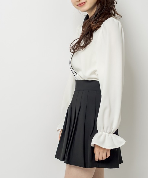 OLIVE des OLIVE（オリーブデオリーブ）の「プリーツミニスカート（スカート・レディース・ブラック/オフホワイト/ライトブラウン・FREE）」の17枚目の写真