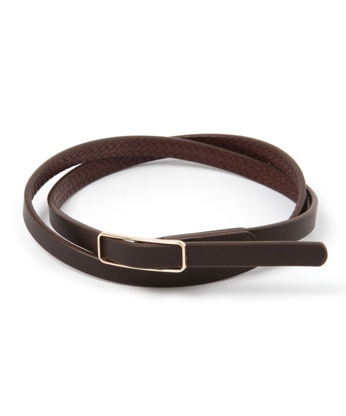 LEPSIM（レプシィム）の「【好きな位置で留められる】ピンレスリバーシブル細ベルト　259282（ベルト・レディース・グレイッシュベージュ/ブラウン/アイボリー/ブラック・ONE SIZE）」の15枚目の写真