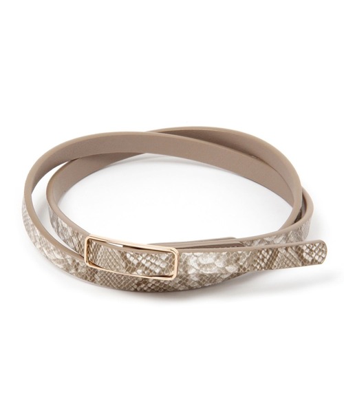 LEPSIM（レプシィム）の「【好きな位置で留められる】ピンレスリバーシブル細ベルト　259282（ベルト・レディース・グレイッシュベージュ/ブラウン/アイボリー/ブラック・ONE SIZE）」の7枚目の写真