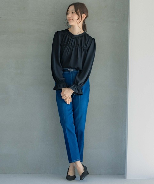 LEPSIM（レプシィム）の「【好きな位置で留められる】ピンレスリバーシブル細ベルト　259282（ベルト・レディース・グレイッシュベージュ/ブラウン/アイボリー/ブラック・ONE SIZE）」の17枚目の写真