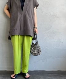 【LaLa Begin 4・5月号掲載】[Jeans Factory Clothes/ジーンズファクトリークローズ] 7DAYS ナイロンイージーカラーパンツ