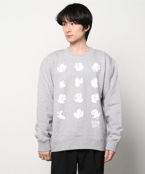 BAIT（ベイト）の「【2201_FLX】BAIT × FELIX THE CAT EXPRESSIONS 224-FLX-SWT-001（スウェット・メンズ・グレー・MEDIUM/LARGE/X-LARGE/XX-LARGE）」の2枚目の写真