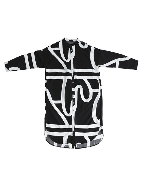 antiqua(アンティカ)の「アート柄シャツワンピース(ワンピース・レディース・ブラック・FREE)」の14枚目の写真