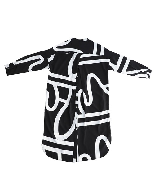 antiqua(アンティカ)の「アート柄シャツワンピース(ワンピース・レディース・ブラック・FREE)」の15枚目の写真