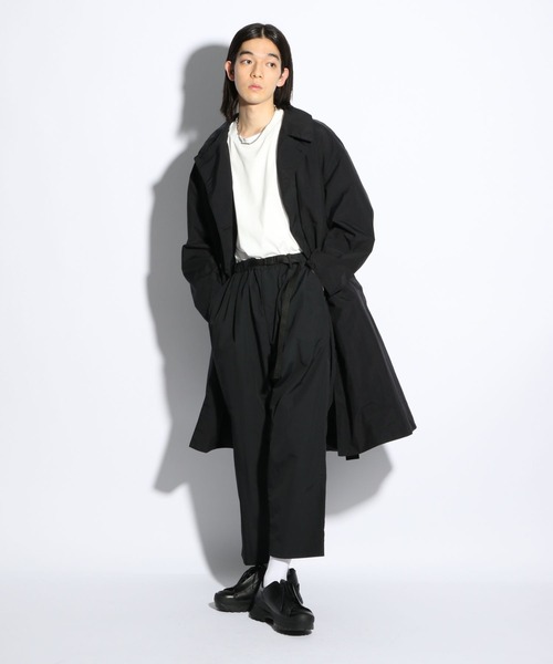LAVEMHAMxSHIPS ブラック ナイロンコート コーデュロイ襟 1-17.jpg