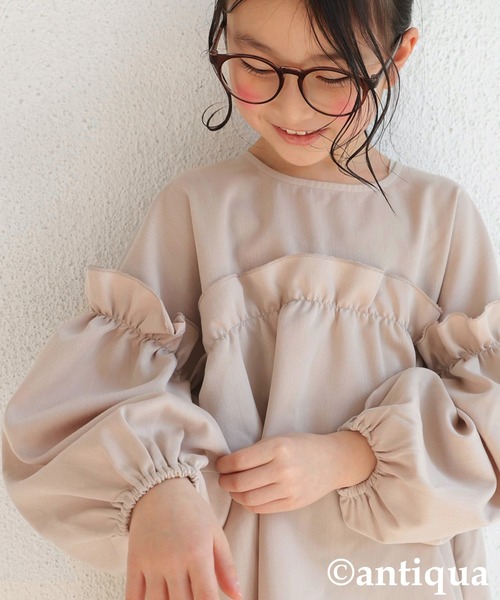 antiqua（アンティカ）の「フリルブラウス（シャツ/ブラウス・キッズ・ブラック/ベージュ系その他・4/6/3/5）」の15枚目の写真