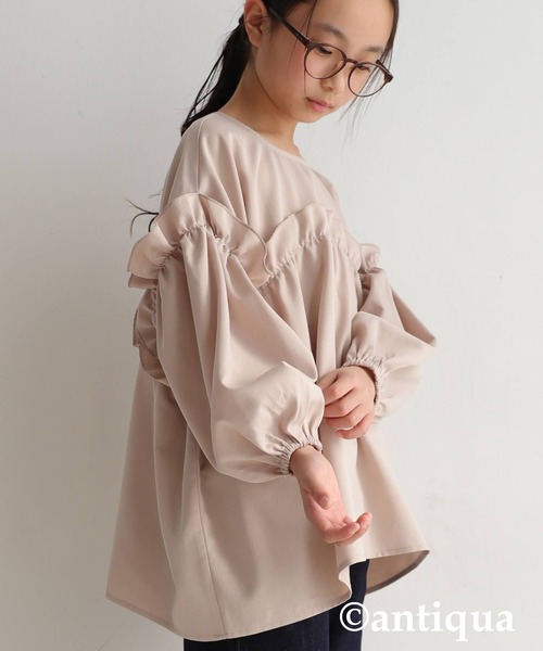 antiqua（アンティカ）の「フリルブラウス（シャツ/ブラウス・キッズ・ブラック/ベージュ系その他・4/6/3/5）」の17枚目の写真
