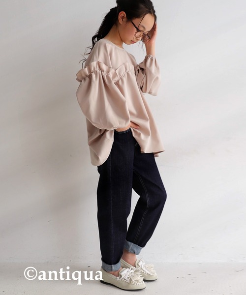 antiqua（アンティカ）の「フリルブラウス（シャツ/ブラウス・キッズ・ブラック/ベージュ系その他・4/6/3/5）」の21枚目の写真